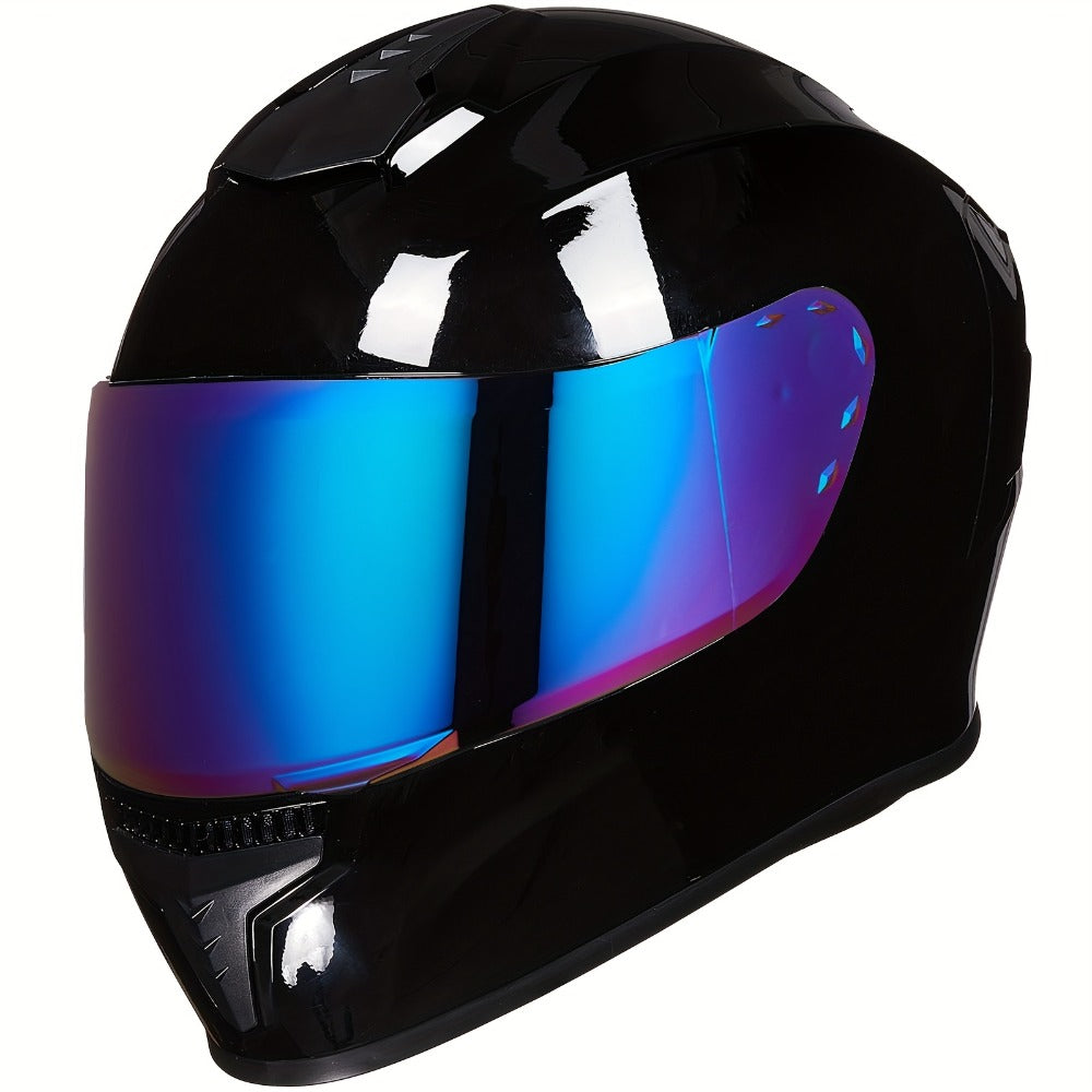 Full Face Motorcycle Helmet DOT Certified – Removable Washable Liner, Color Lens Compatible, Unisex S–XL, Matt Black / Gloss Black / White