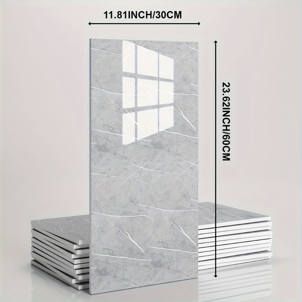 Marble-Pattern Wall Panel Set with 20- or 40-Piece Packs, Eight Codes and 11.81 x 23.6-Inch Tiles