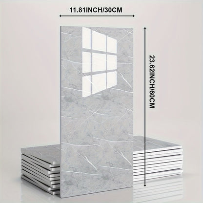 Marble-Pattern Wall Panel Set with 20- or 40-Piece Packs, Eight Codes and 11.81 x 23.6-Inch Tiles