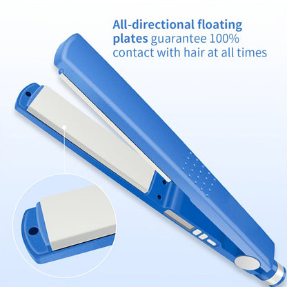 Flat Iron, Curling Iron and Comb Hair Styling Tool Set with Three Pieces in Blue for Home Styling
