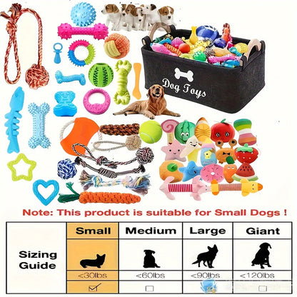 Dog Toys 6 or 12-Piece Interactive Assorted Set with Rope Knots, Squeaker Balls and Chew Toys for All Breeds