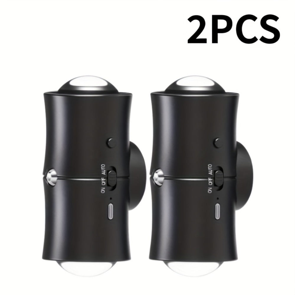 Rechargeable RGB Magnetic Wall Night Light Set with Motion Sensor in Black or White, Two- or Four-Pack