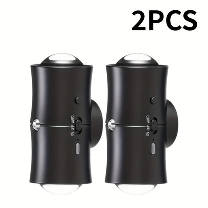 Rechargeable RGB Magnetic Wall Night Light Set with Motion Sensor in Black or White, Two- or Four-Pack