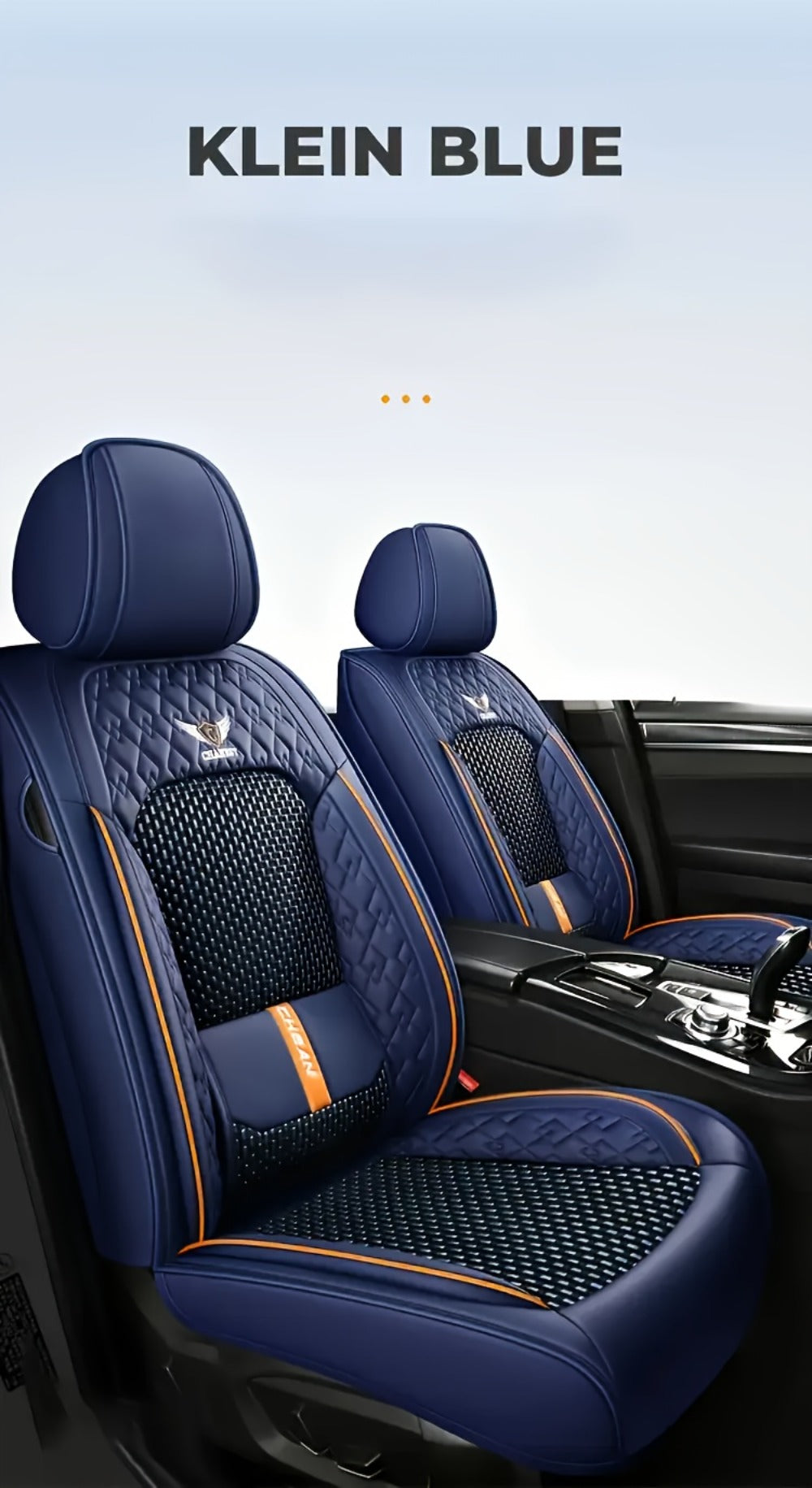 Car Seat Covers 3D Diamond-Embroidered Faux Leather with Two-Front or Five-Seat Set Options