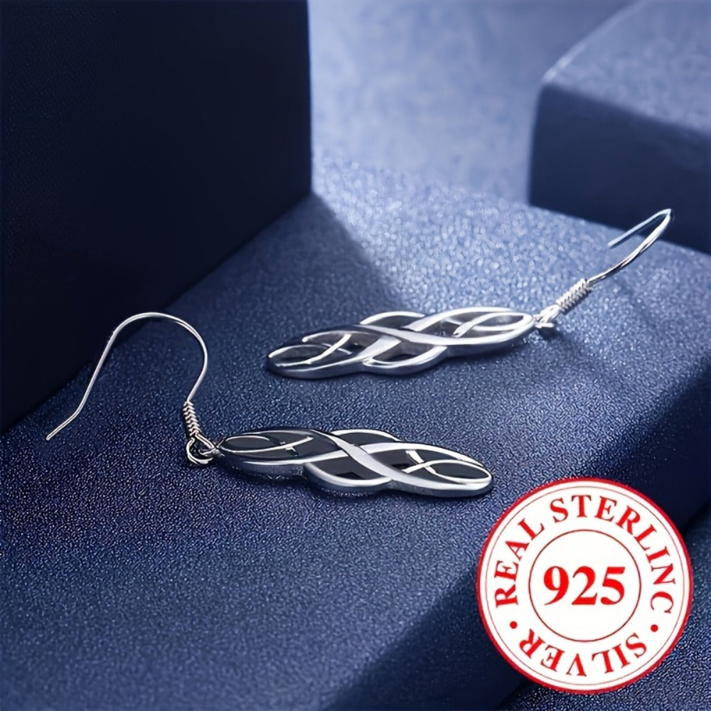 Dangle Earrings for Women - 925 Silver Twisted Drop Set, 3 Pairs - 925 silver detail