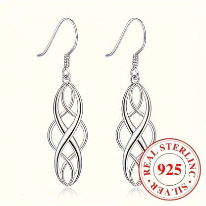 Dangle Earrings for Women - 925 Silver Twisted Drop Set, 3 Pairs - 925 silver detail