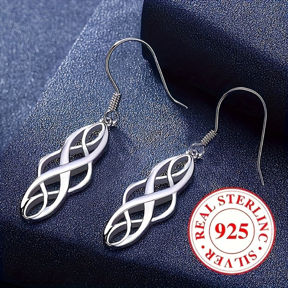 Dangle Earrings for Women - 925 Silver Twisted Drop Set, 3 Pairs - 925 silver detail