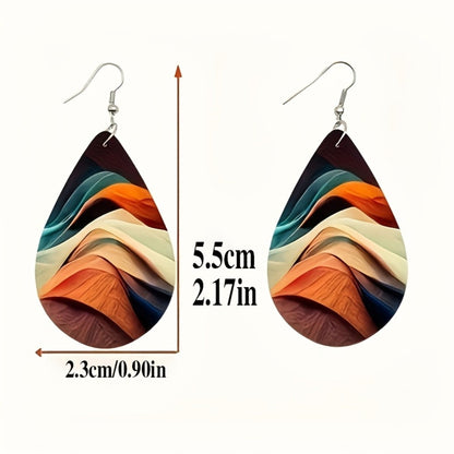 Dangle Earrings for Women - Drop Set 16 Pairs Boho Water Drop Double Layer Mix & Match Colorful - product detail view 4