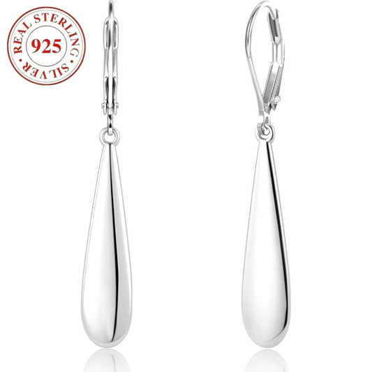 Dangle Earrings for Women - Teardrop for - Hypoallergenic Leverback Drop 925 Silver Plated Long - main product view