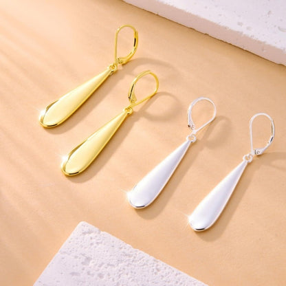 Dangle Earrings for Women - Teardrop for - Hypoallergenic Leverback Drop 925 Silver Plated Long - product detail view 7