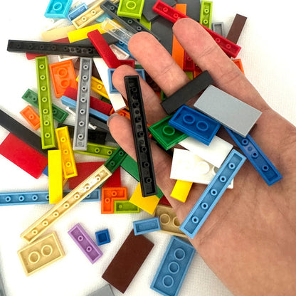 Flat Tile Building Block Refill Set with 150 Pieces in 1x1, 1x2 and 1x6 Sizes, Six Color Options