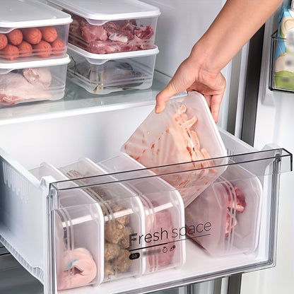Stackable Refrigerator Storage Containers with Lids 4pcs, 42-Oz BPA-Free Food Storage Set for Meat Fruits Vegetables, Airtight Kitchen Organizer Containers