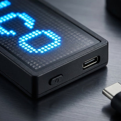 Programmable LED Badge Bluetooth App Controlled – Rechargeable Scrolling Text & Logo Display, 48x12 Pixel LED Name Tag for Events, Trade Shows, Restaurants, Parties & Gifts
