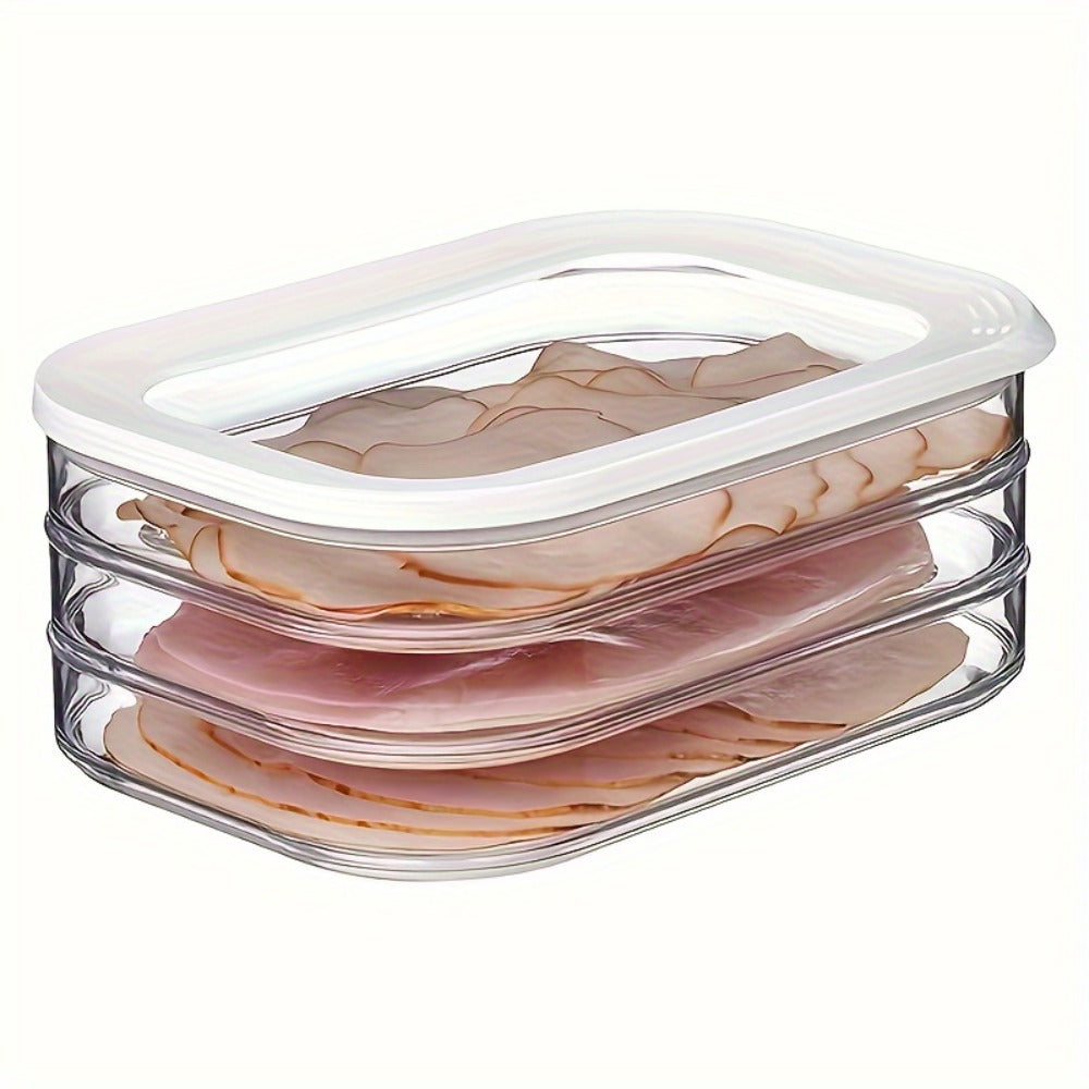 Food Storage Containers Single Reusable Fridge Box with Secured Lid for Meat, Produce and Leftover Organization