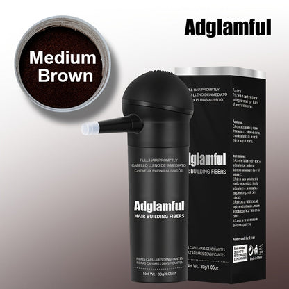 Hair Fiber Powder Kit with Tall Container and Directional Spray Applicator in Medium Brown or Black