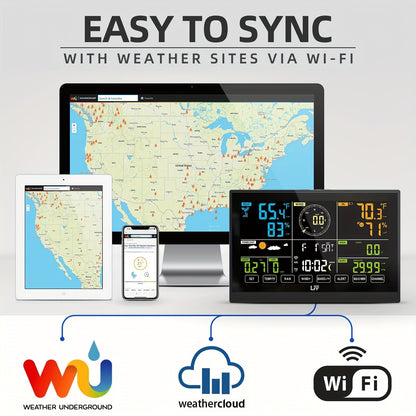 Professional Weather Station | WiFi UV Index Wind Rain Gauge Forecast