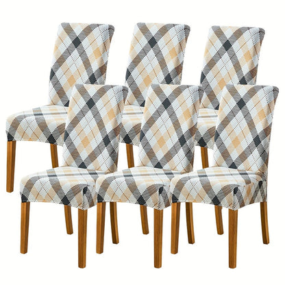 Printed Stretch Dining Chair Covers in Ten Patterns with Four- or Six-Piece Set Checkouts for Parsons Chairs