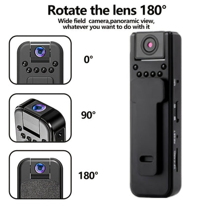HD Night Vision Body Camera Portable Clip-On Wearable Sports Action Cam with Wide Angle Lens for Outdoor Security Hiking Cycling Law Enforcement