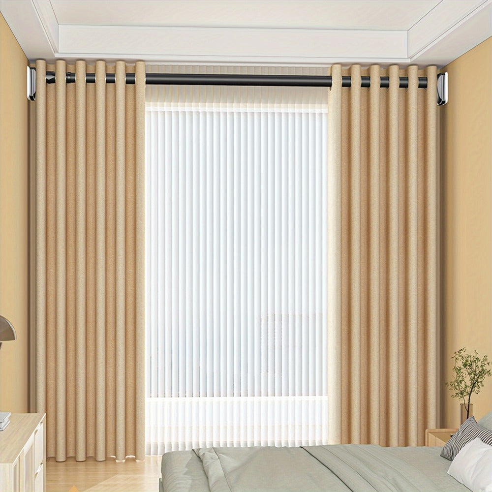 No-Drill Tension Curtain Rod with 33 mm Tube, Black, White or Grey Finish and 15.75–196.85 Inch Ranges