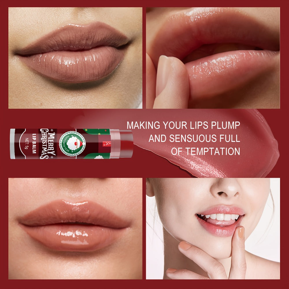 MISS FACTOR 32-Piece Lip Balm Set with Individually Capped Tubes in Red Christmas Gift Box