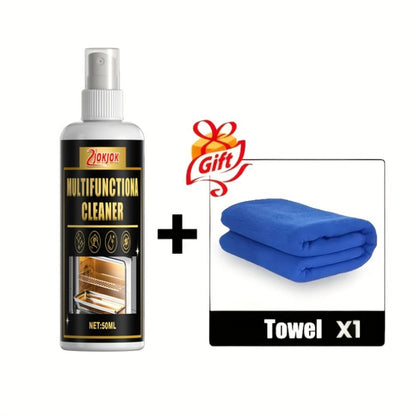 Calcium Carbonate Metal Cleaner Spray - Oil Stain Remover for Stove Oven Cooktop, Polish & Restoration Formula with Sponge