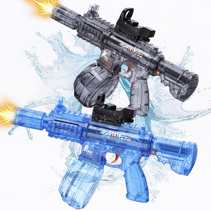 Two-Piece Electric Light-and-Sound Water Blaster Sets in 727 or 737 Models and Blue or Black Colors