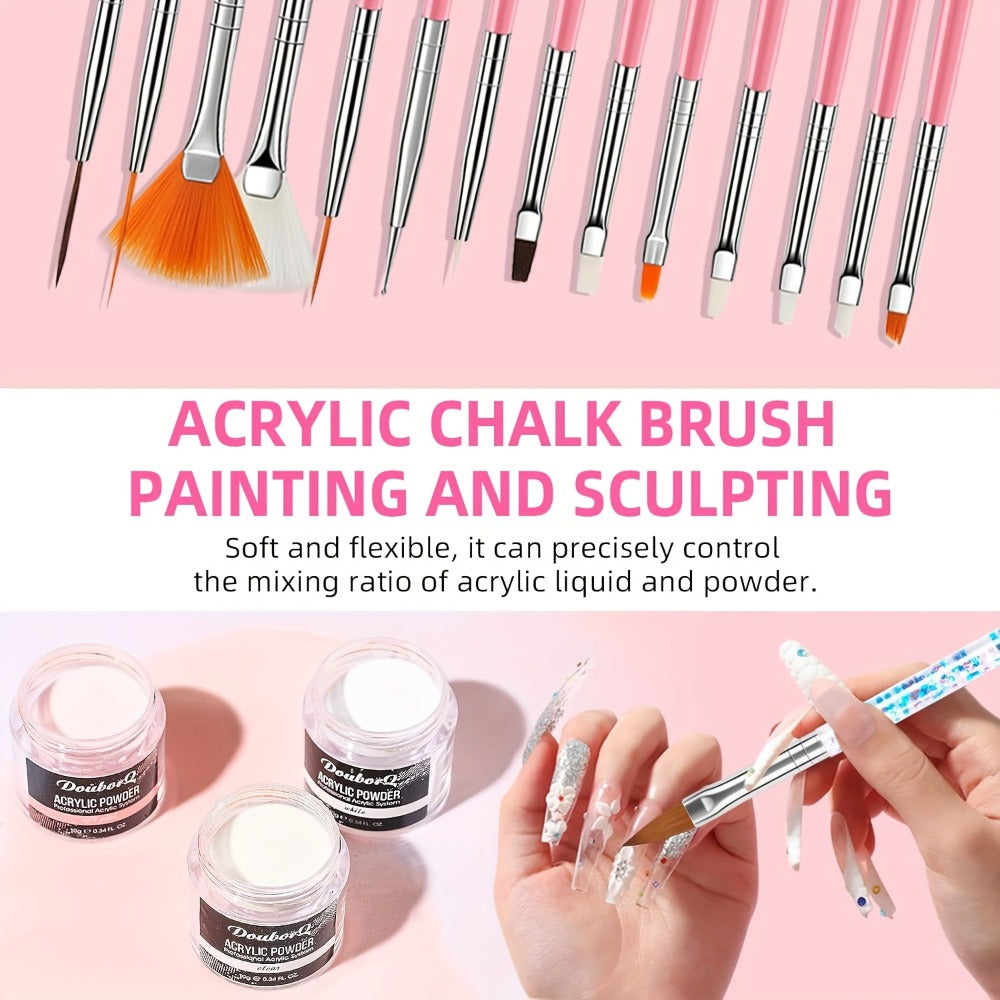 Acrylic Nail Kit with Electric Drill & UV LED Nail Lamp - Complete Professional Starter Set for Beginners with Acrylic Powder Brush Tools All-in-One Nail Extension System