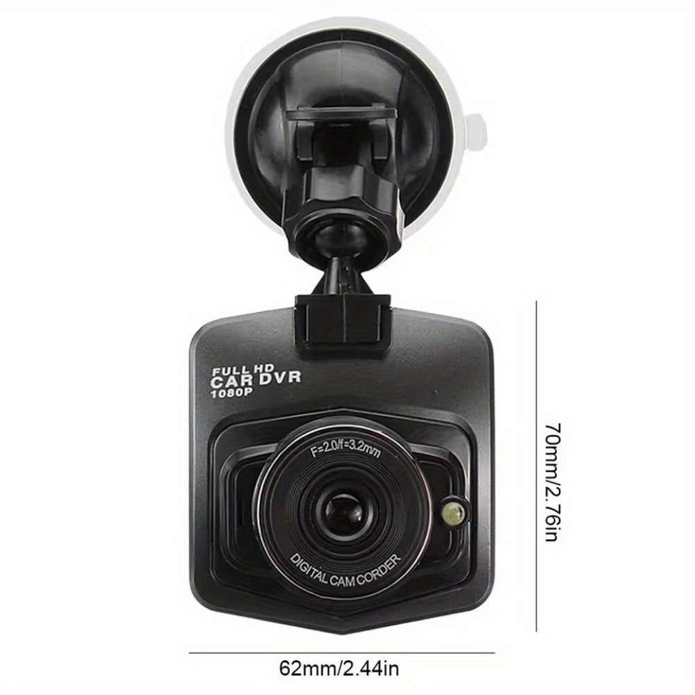 1080P Dash Cam for Cars - 2.2" LCD Display, Continuous Loop Recording, 24/7 Parking Surveillance, Motion Detection, No Battery Required, Universal Vehicle Dashboard Camera