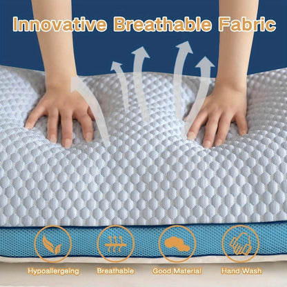 Adjustable Shredded Foam Body Pillow, 20 x 54 Inches, Split-Color Cover in White or Grey for Adult Beds