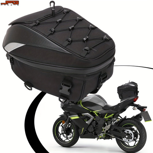 Motorcycle Backpack Helmet Bag – JFG RACING Motorbike Tail Bag with Adjustable Strap for Outdoor Camping, Travel & Luggage Storage, Large Capacity Rider Gear Bag