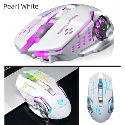 Wireless Gaming Mouse RGB Rechargeable T-WOLF 2.4GHz Ergonomic Large Mouse for PC Laptop Tablet Mac Chromebook Adjustable DPI Quiet Click Work Gaming Study Back to School Gift