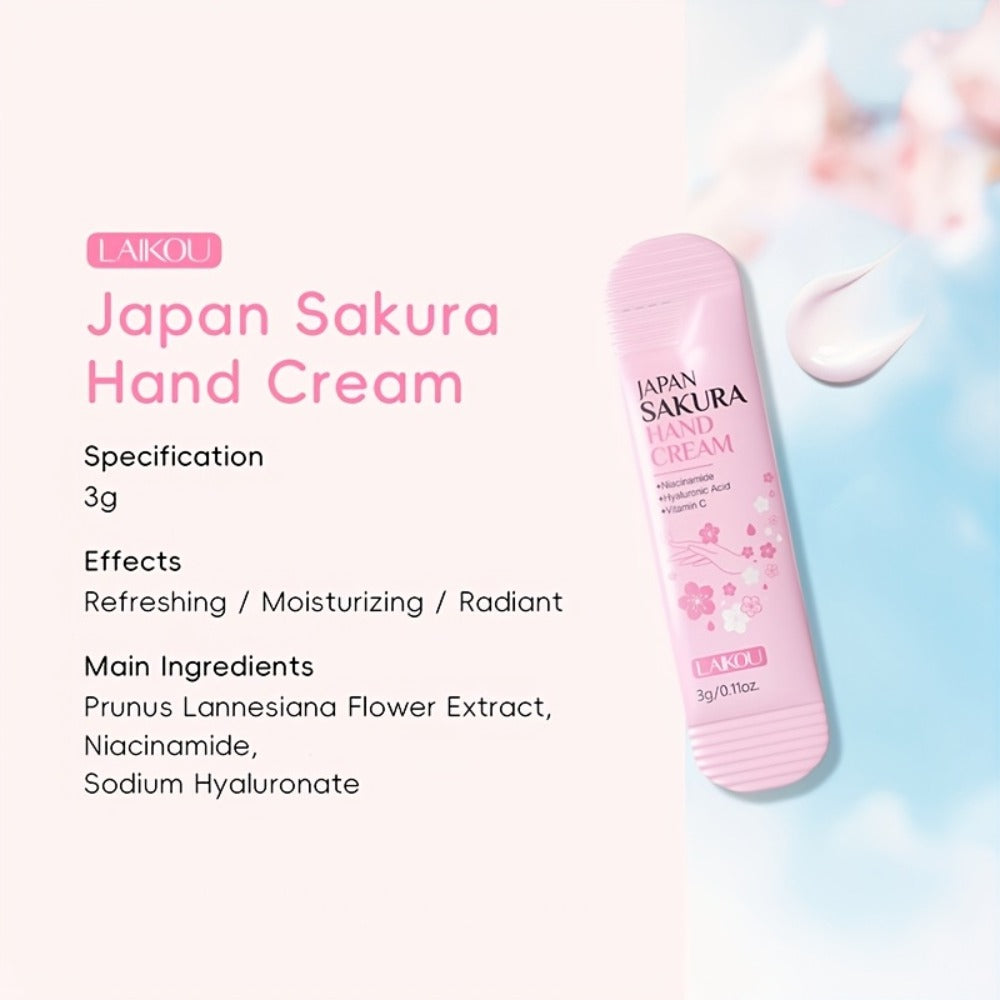 Twenty-Piece Pink Sakura-Print Mini Hand Cream Set with Individual 3-Gram Travel Sachet Tubes