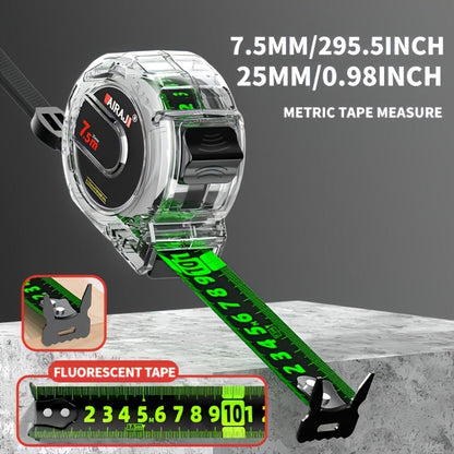 Fluorescent Metric Tape Measure with Wide Blade in 5, 7 or 10-Meter Length and 19 or 25 mm Width
