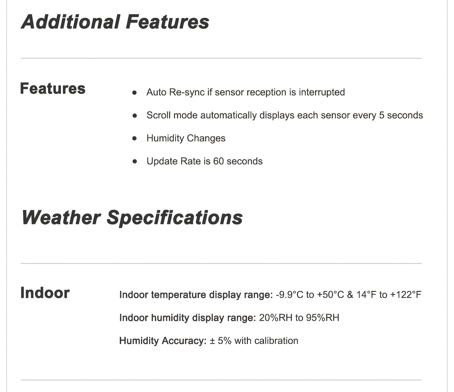 5055C Wireless Indoor Outdoor Thermometer with Color Display, Humidity, Forecast and Remote Sensor