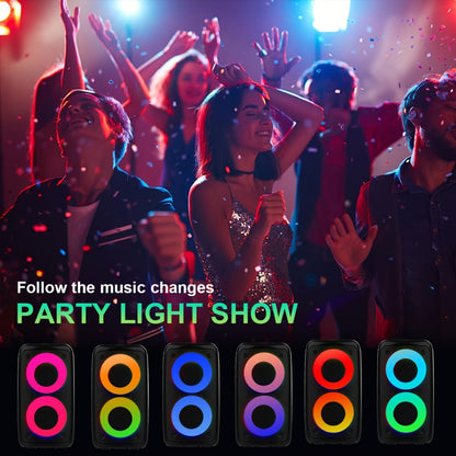 Portable Bluetooth Speaker HY-3317 with Dual Speakers, Subwoofer, LED, Mic, 2400mAh and USB-C