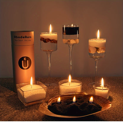 18oz Pearled Candle Kit with Hammered Glass Cup, 30 Separate Wicks and Five Scent Selections
