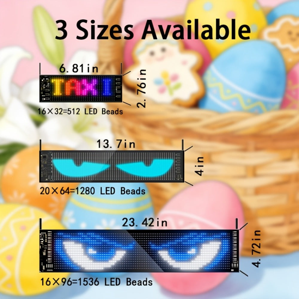 Flexible LED Dot Matrix Display with Remote Control - APP & USB Powered Programmable Scrolling Sign, 8 Dynamic Modes for Car Window Store Shop Hotel Holiday Decoration