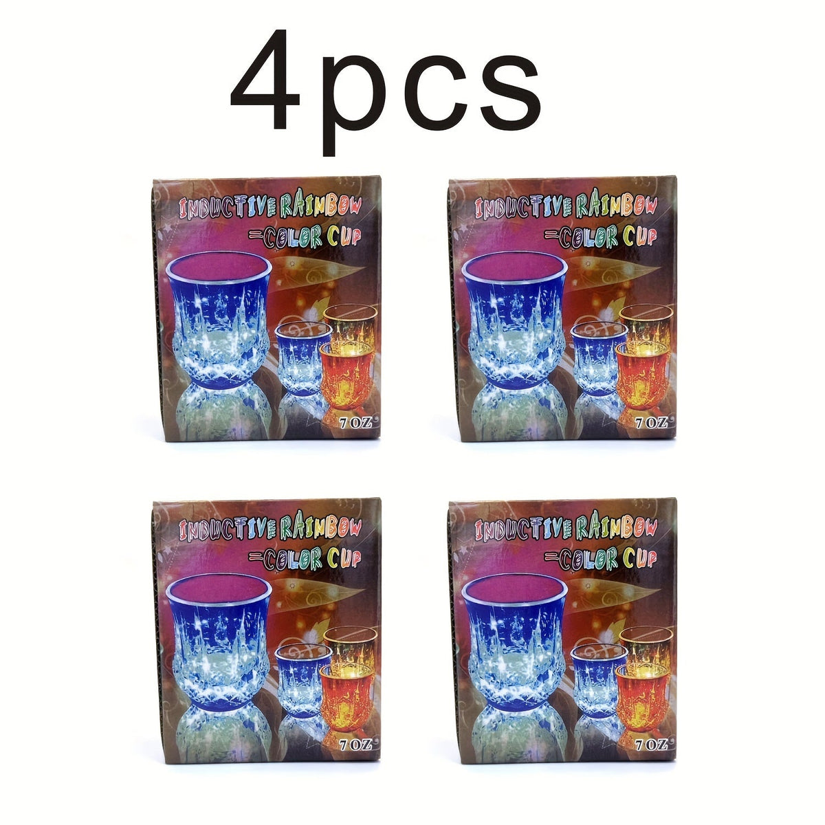 LED Glowing Cups Liquid Activated Light Up Tumblers Multicolor Flash Crystal Wine Glasses for Bar Party Decor 4 Pack 6 Pack