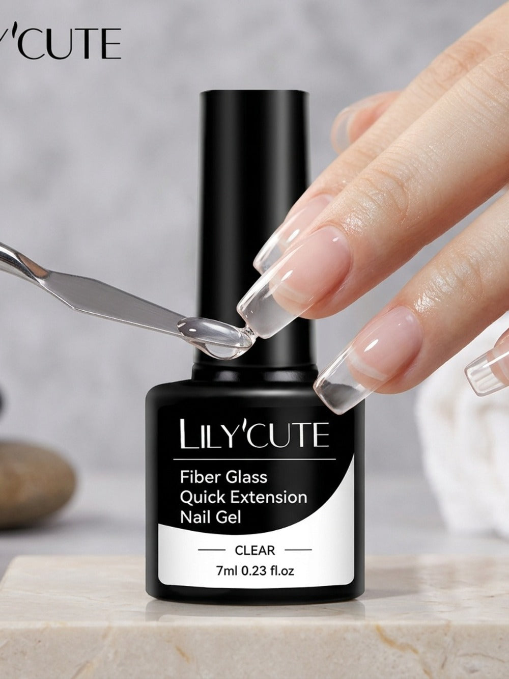 Clear Fiberglass Builder Gel 3-Pack, 7ml Bottles for Broken Nail Repair and Extensions with UV or LED Lamp Curing