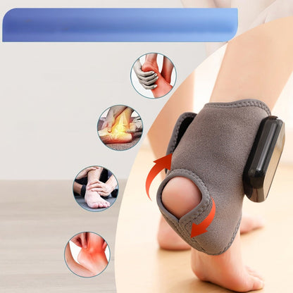 Wearable Heated Foot and Ankle Wrap with Touch Display, Five Heat Levels and One- or Two-Piece Gray Sets