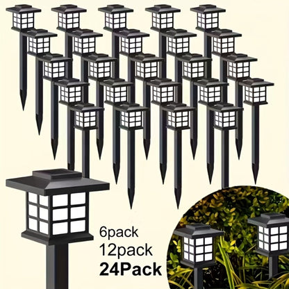 Solar Garden Lights Pathway Stakes in 6/12/24-Piece Sets with Warm, Cool or Multicolor Options
