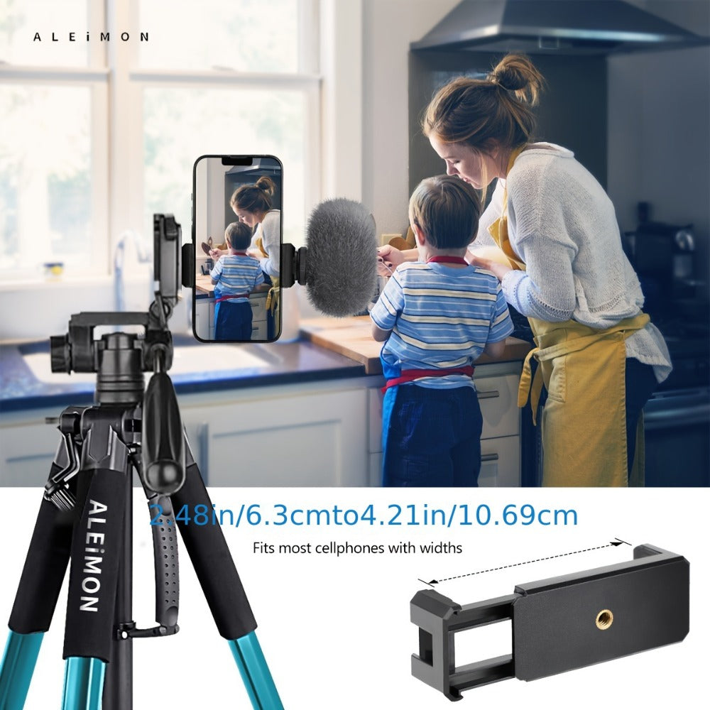 Camera Tripod 74 Inch Aluminum Alloy Heavy Duty with Dual Quick Release Plate, Phone Clip & Carrying Bag – Professional Stand for DSLR, Mirrorless, Webcam, Projector & Spotting Scope