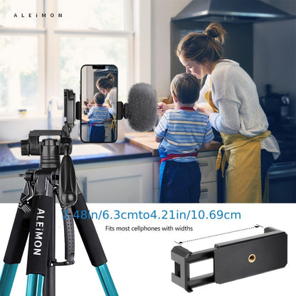 Camera Tripod 74 Inch Aluminum Alloy Heavy Duty with Dual Quick Release Plate, Phone Clip & Carrying Bag – Professional Stand for DSLR, Mirrorless, Webcam, Projector & Spotting Scope