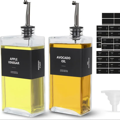 Glass Oil Dispenser Bottle 350ml - Olive Oil Vinegar Soy Sauce Coffee Syrup Dispenser for Kitchen