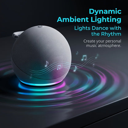 Portable Bluetooth Speaker Spherical Model with RGB, TWS, Subwoofer, 360° Listing and Included Base
