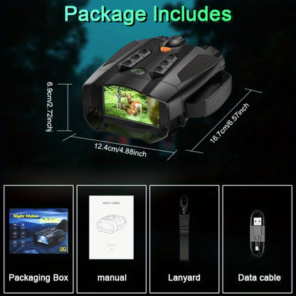 Night Vision Goggles with Built-In 3W IR Illuminator | 200MP HD, 10X Digital Zoom, 5W IR Light, 6-Hour Battery | Hands-Free Wearable for Hunting, Survival, Wildlife & Nighttime Outdoor Adventures