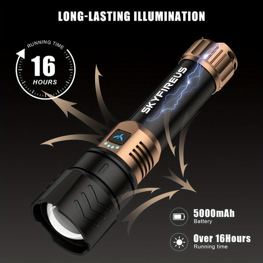 Flashlight Zoomable Rechargeable Cycling Light with Four Modes and Seven Listed Kit Configurations