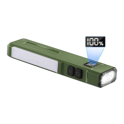 Flashlight Magnetic Aluminum EDC Light with Nine Modes, UV and COB Side Lights, 1500mAh Battery and Display