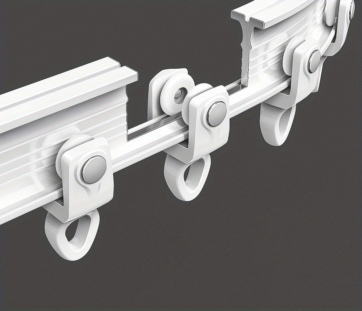 Flexible Curtain Rail Track – Bendable PVC Ceiling Mount Curtain Rod for Bay Window, Bathroom & Home Decor, Trim-to-Fit Monorail Curtain Track System