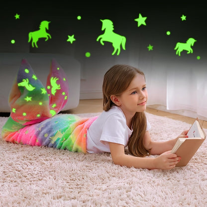 Mermaid Tail Sleeping Bag Blanket for Kids & Adults - Flannel 200GSM Anti-Kick Cozy Bed Cover